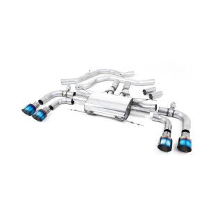 Milltek izduv iza prednje cevi 70.00 mm — Četiri završetka 100 mm GT100 — SSXAR004