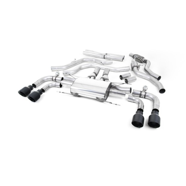 Milltek cat-back 70.00 mm — Četiri završetka 100 mm GT100 — SSXAR007