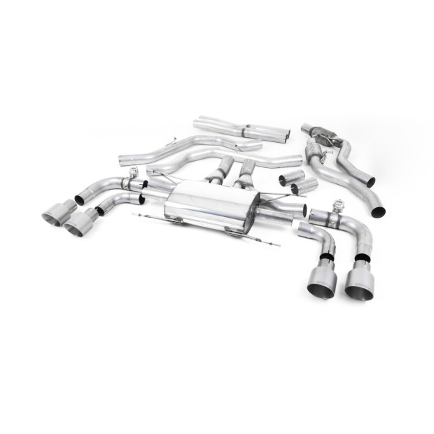 Milltek cat-back 70.00 mm — Četiri završetka 100 mm GT100 — SSXAR008