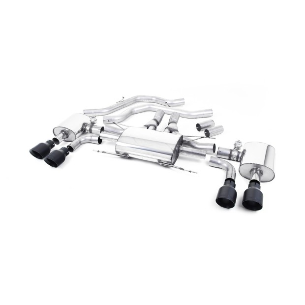 Milltek izduv iza prednje cevi 70.00 mm — Četiri završetka 100 mm GT100 — SSXAR13
