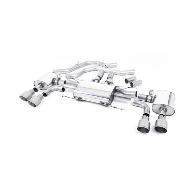 Milltek izduv iza prednje cevi 70.00 mm — Četiri završetka 100 mm GT100 — SSXAR14