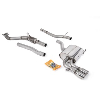 Milltek Turbo-back sa sportskim katalizatorom visokog protoka 69.85 mm — Bez rezonatora — Dupli 76.2mm Jet — SSXAU087