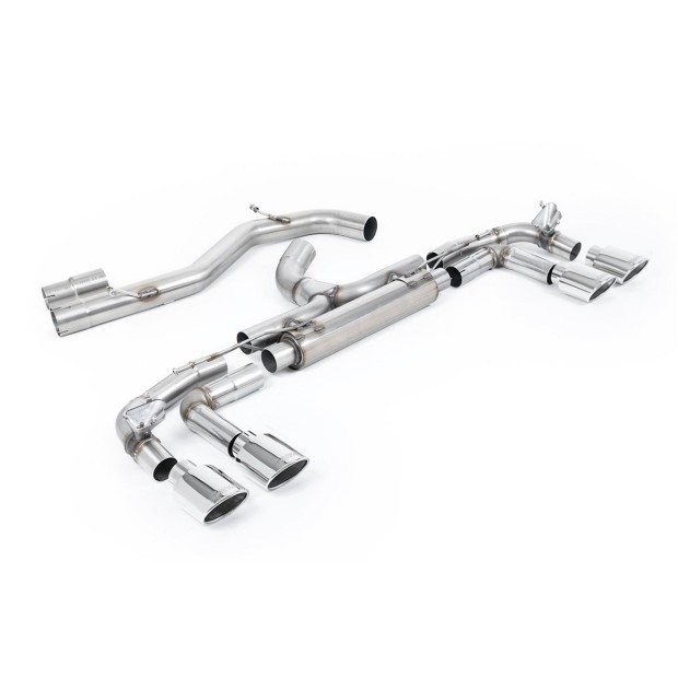 Milltek OPF-back 80 mm — S3 8Y Sportback — Race, bez rezonatora — polirani ovalni