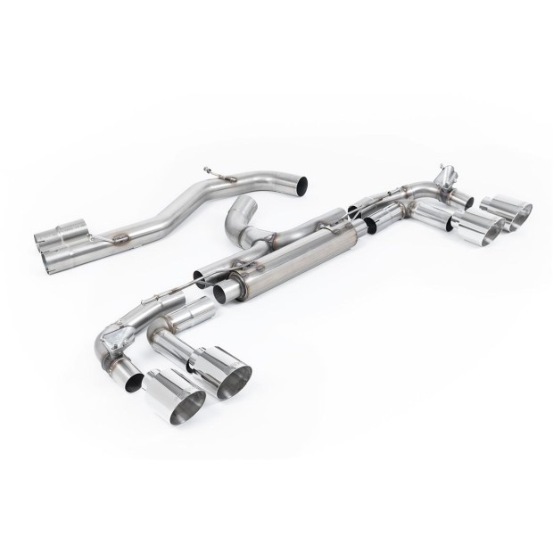 Milltek OPF-back 80 mm — S3 8Y Sportback — Race, bez rezonatora — polirani
