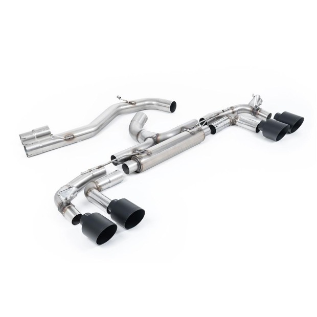 Milltek OPF-back 80 mm — S3 8Y Sportback — Race, bez rezonatora — Cerakote crni