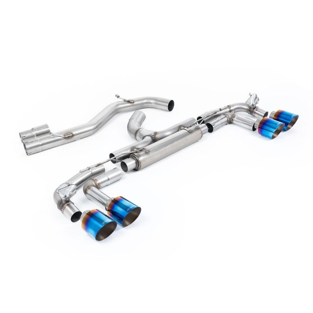 Milltek OPF-back 80 mm — S3 8Y Sportback — Race, bez rezonatora — titanijum plavi