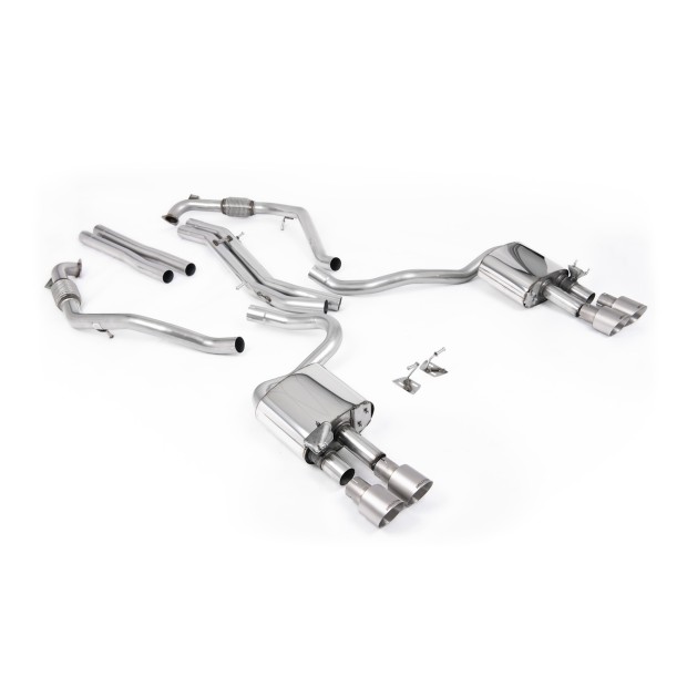 Milltek cat-back 63.50 mm — Bez rezonatora — Četvorostruki 100mm GT100 — SSXAU1158