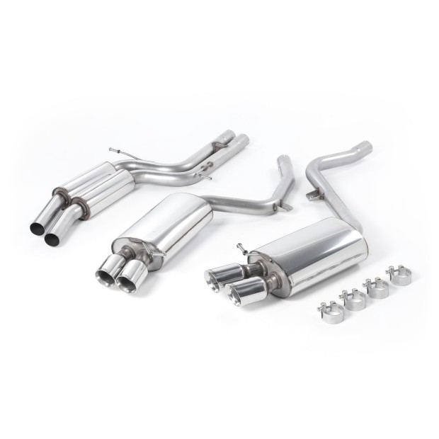 Milltek cat-back 60.00 mm — Sa rezonatorom — Dupli 80mm GT-80 — SSXAU134