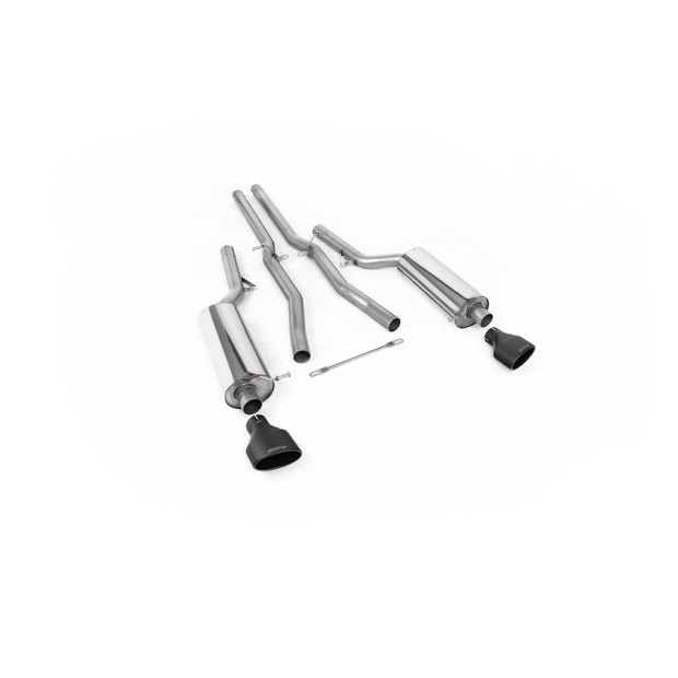 Milltek cat-back 69.85 mm — Bez rezonatora — 150 X 95mm Crni ovalni — SSXAU211