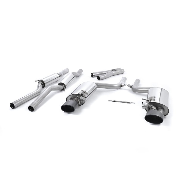 Milltek cat-back 60.00 mm — Sa rezonatorom — Satin Sheen Crni Tip Satin Sheen Crni Tip — SSXAU221