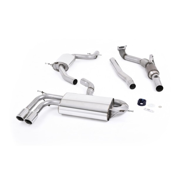Milltek Turbo-back sa sportskim katalizatorom visokog protoka 69.85 mm — Dupli 80mm Jet — SSXAU260