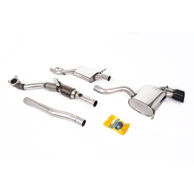 Milltek Turbo-back sa sportskim katalizatorom visokog protoka 69.85 mm — Dupli Ceramic Crni GT80 — SSXAU353