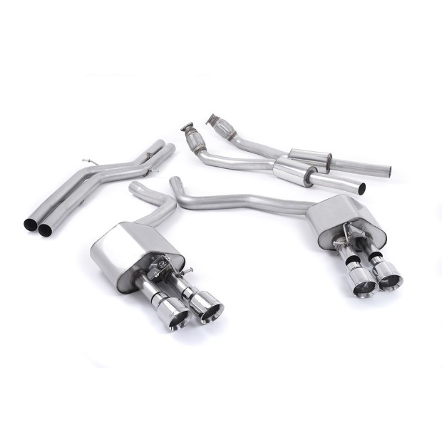 Milltek cat-back 70.00 mm — Bez rezonatora — Četvorostruki 100mm GT100 — SSXAU443
