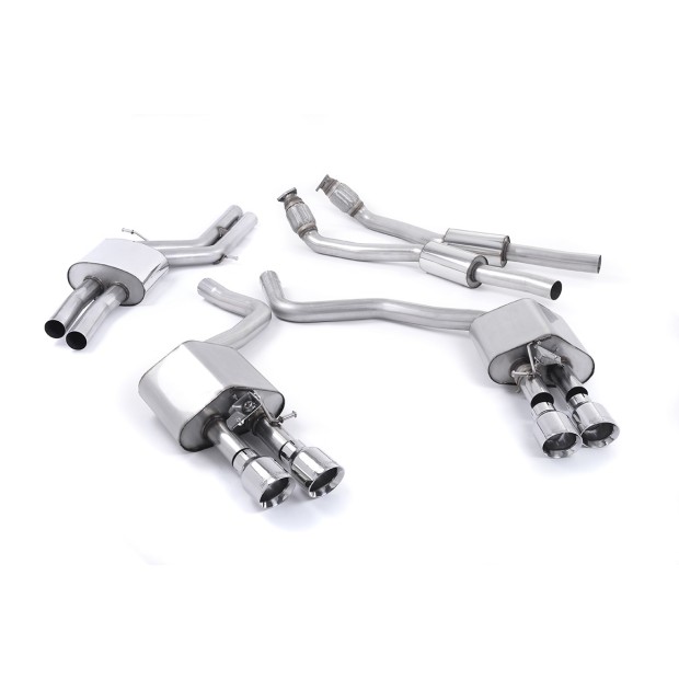 Milltek cat-back 70.00 mm — Sa rezonatorom — Četvorostruki 100mm GT100 — SSXAU444