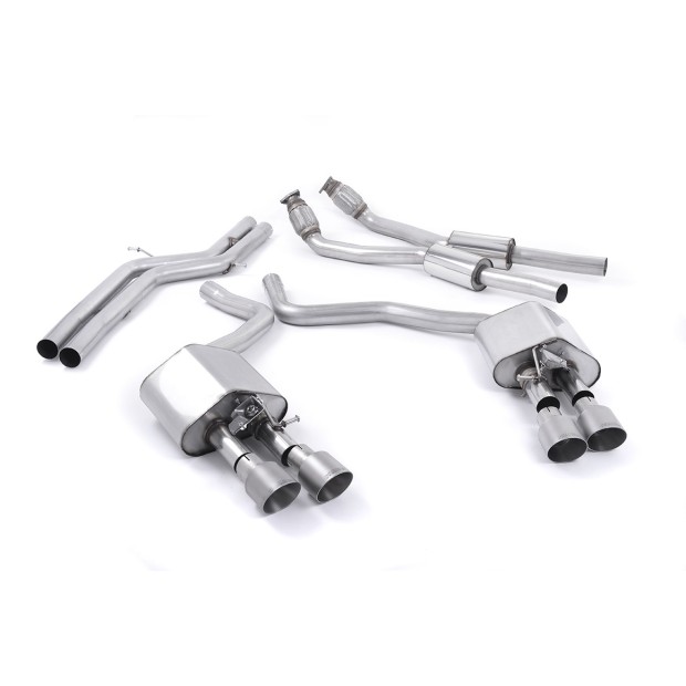 Milltek cat-back 70.00 mm — Bez rezonatora — Četvorostruki 100mm GT100 — SSXAU445