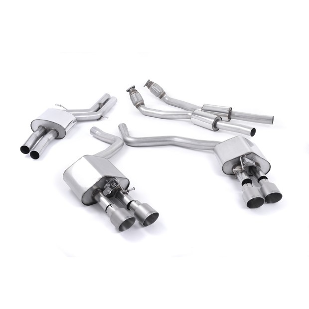 Milltek cat-back 70.00 mm — Sa rezonatorom — Četvorostruki 100mm GT100 — SSXAU446