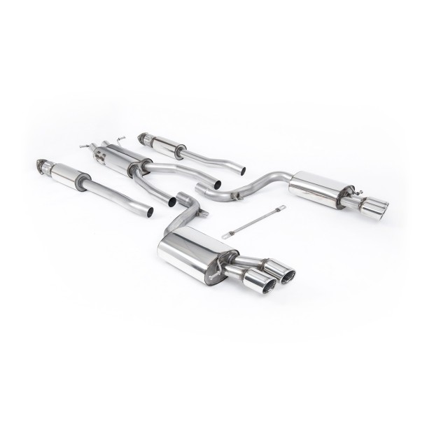 Milltek cat-back 60.00 mm — Sa rezonatorom — Dupli 80mm Jet — SSXAU621
