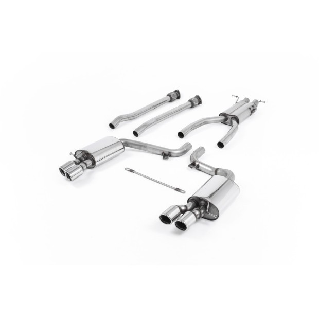 Milltek cat-back 60.00 mm — Sa rezonatorom — Dupli 80mm Jet — SSXAU622