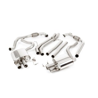 Milltek cat-back 63.50 mm — Bez rezonatora — Četvorostruki 100mm GT100 — SSXAU687