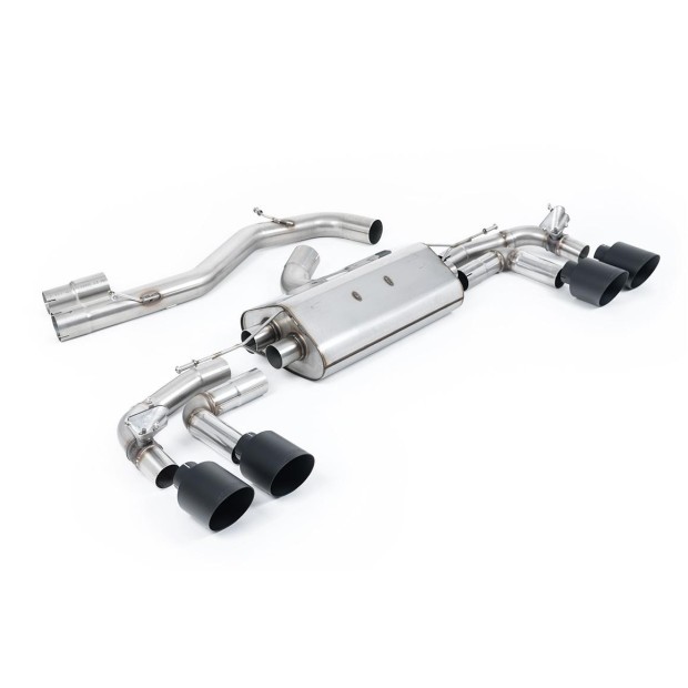 Milltek OPF-back 80 mm — S3 8Y Sportback — bez rezonatora — Cerakote crni