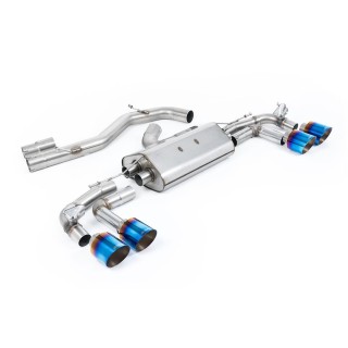 Milltek OPF-back 80 mm — S3 8Y Sportback — bez rezonatora — titanijum plavi