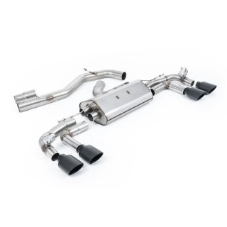 Milltek OPF-back 80 mm — S3 8Y Sportback — bez rezonatora — Cerakote crni ovalni