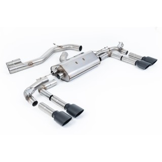 Milltek OPF-back 80 mm — S3 8Y Sedan — bez rezonatora — Cerakote crni ovalni