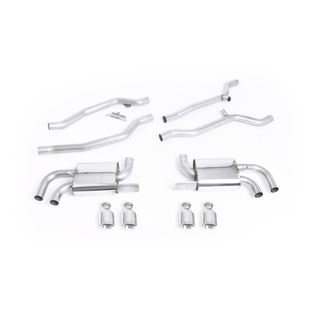 Milltek cat-back 70.00 mm — Bez rezonatora — Četvorostruki 100mm GT100 — SSXPO110
