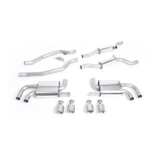 Milltek cat-back 70.00 mm — Sa rezonatorom — Četvorostruki 100mm GT100 — SSXPO111