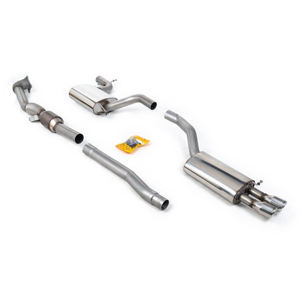 Milltek turbo-back uključujući Visoki protok Sportski katalizator 69.85 mm — Dupli 76.2mm Jet — SSXSK014