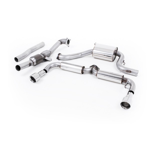 Milltek turbo-back uključujući Visoki protok Sportski katalizator 76.20 mm — Dupli 100mm GT100 — SSXVW138