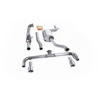Milltek turbo-back uključujući Visoki protok Sportski katalizator 76.20 mm — Dupli 100mm GT100 — SSXVW152