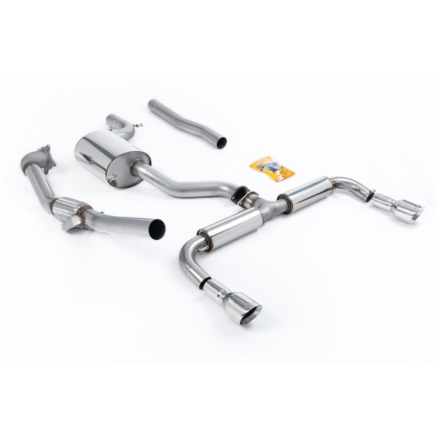 Milltek turbo-back bez Visoki protok Sportski katalizator 76.20 mm — Dupli 100mm GT100 — SSXVW173