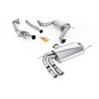 Milltek turbo-back uključujući Visoki protok Sportski katalizator 76.20 mm — Sa rezonatorom — Dupli 80mm GT80 — SSXVW275