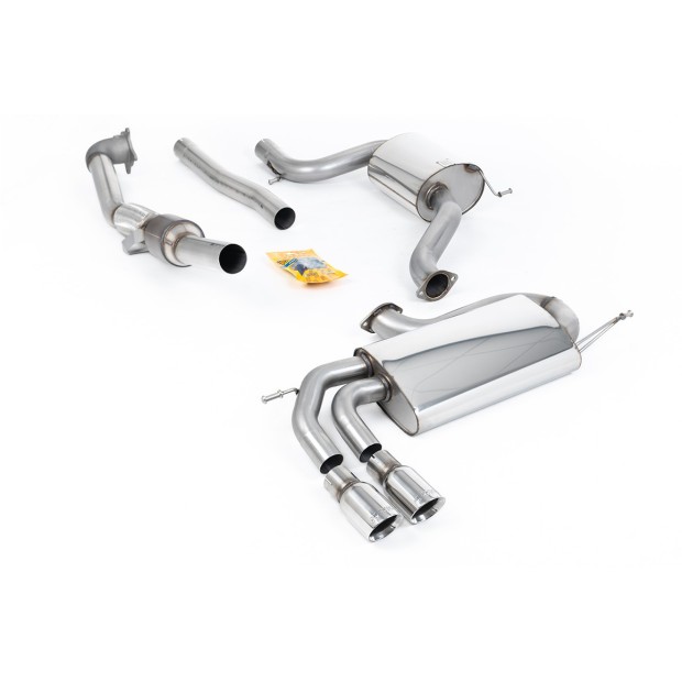Milltek turbo-back uključujući Visoki protok Sportski katalizator 76.20 mm — Sa rezonatorom — Dupli 80mm GT80 — SSXVW275