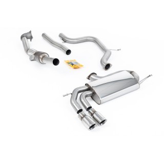 Milltek turbo-back uključujući Visoki protok Sportski katalizator 76.20 mm — Bez rezonatora — Dupli 80mm GT80 — SSXVW277