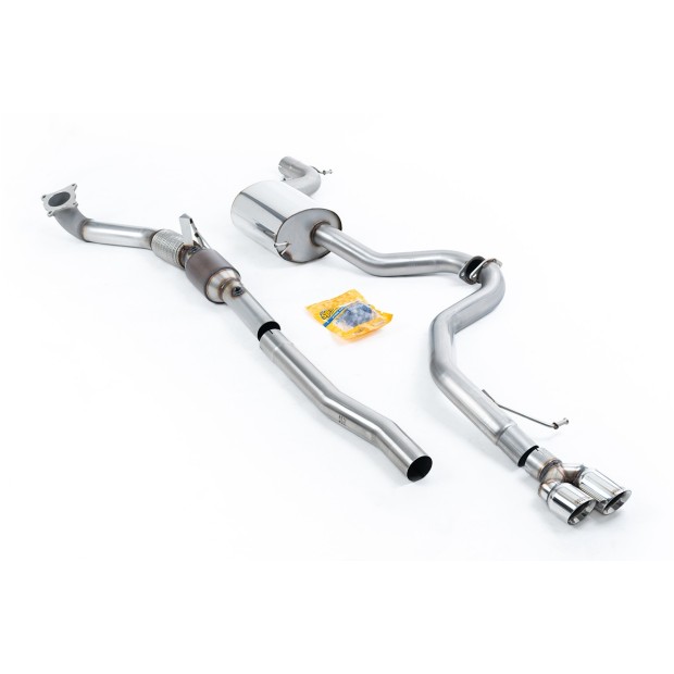 Milltek turbo-back uključujući Visoki protok Sportski katalizator 76.20 mm — Dupli 80mm GT-80 — SSXVW290