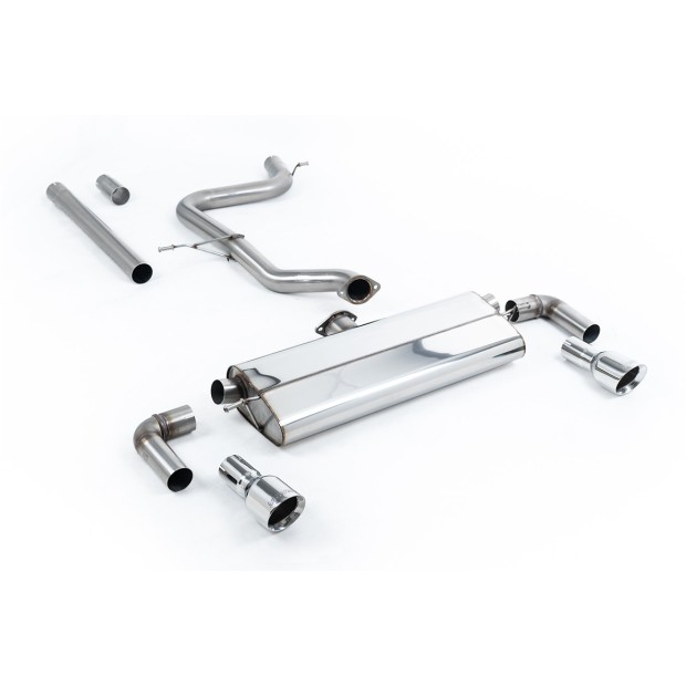 Milltek cat-back 70.00 mm — Bez rezonatora — Dupli 100mm GT100 — SSXVW528