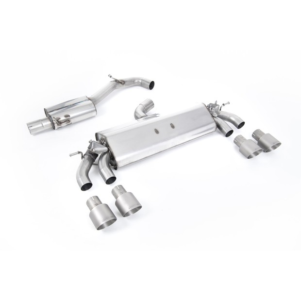 Milltek cat-back 76.20 mm — Sa rezonatorom — Četvorostruki 100mm GT100 — SSXVW579