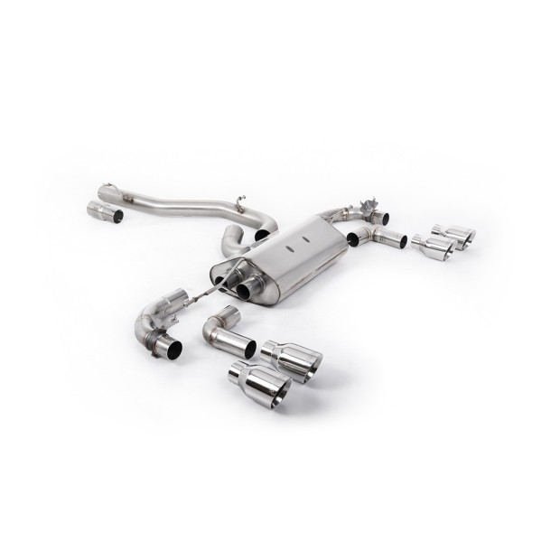 Milltek cat-back 80.00 mm — Bez rezonatora — Četvorostruki 100mm GT100 — SSXVW646