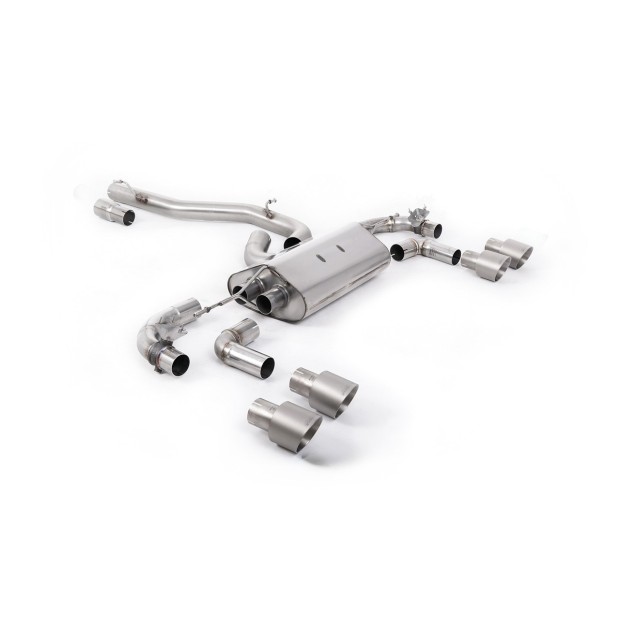 Milltek cat-back 80.00 mm — Bez rezonatora — Četvorostruki 100mm GT100 — SSXVW647