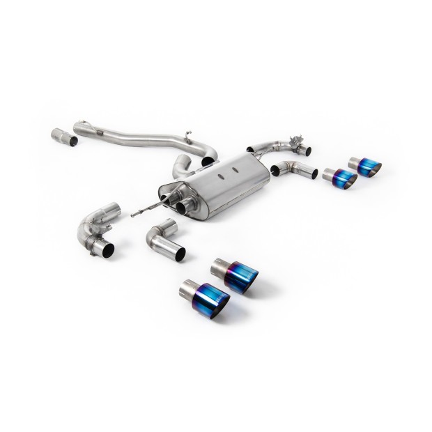 Milltek cat-back 80.00 mm — Bez rezonatora — Četvorostruki 100mm GT100 — SSXVW648