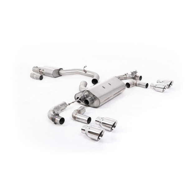 Milltek cat-back 80.00 mm — Sa rezonatorom — Četvorostruki 100mm GT100 — SSXVW656